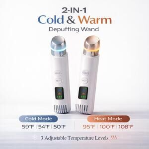 2-in-1 Facial Massager Wand Cold and Warm Depuffing Face and Eye Skincare Tool